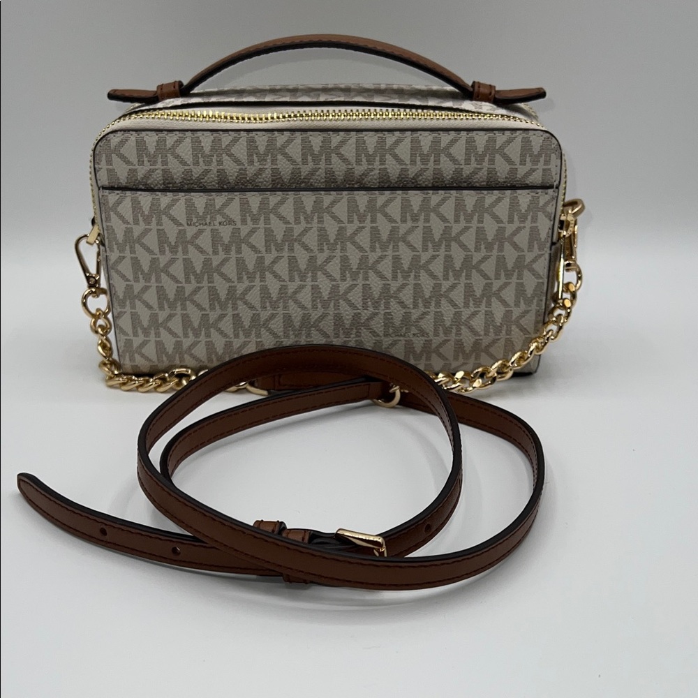 Michael Kors Gray and Brown Crossbody Bag - Picture 2 of 13